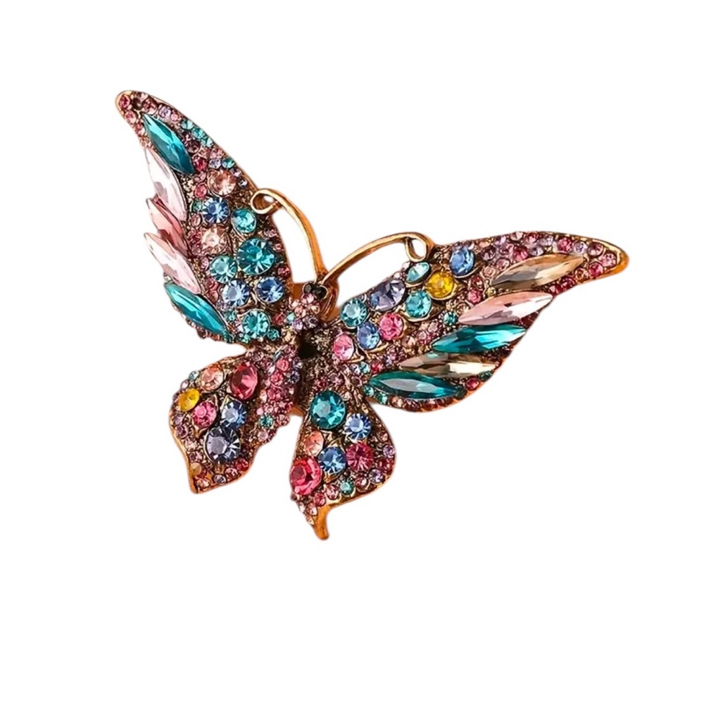 Butterfly Brooch – Sparkly, Colorful‎ Rhinestone Design